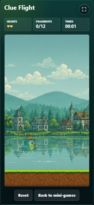 Clue Flight side-scrolling gameplay